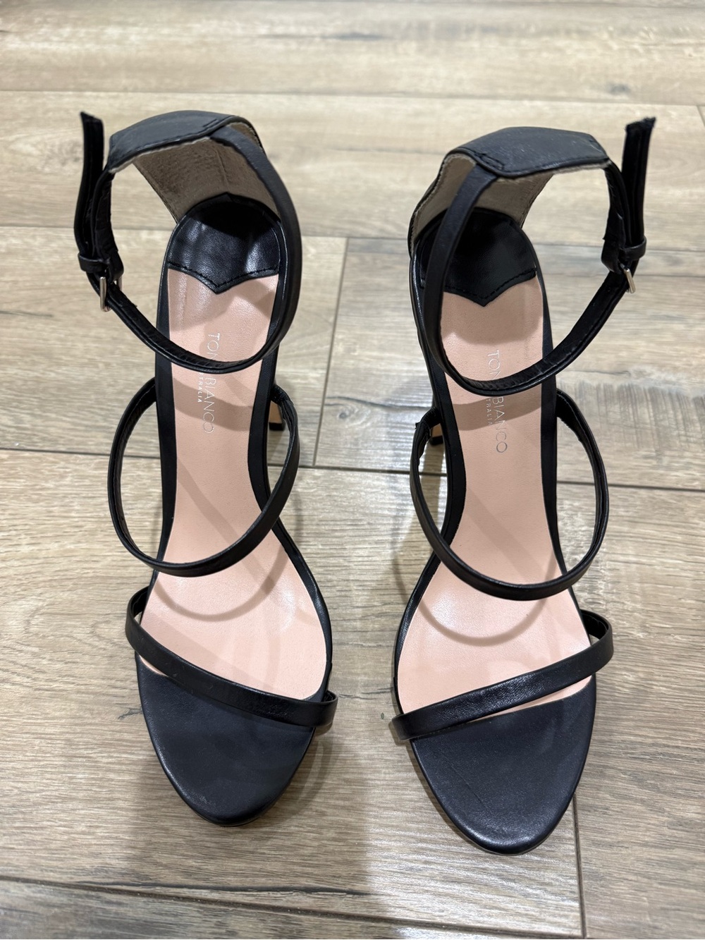 Tony Bianco Black Strappy High Heel Sandals - Picture 3 of 12
